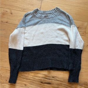 American Eagle Outfitters Black and Gray Color Block Sweater